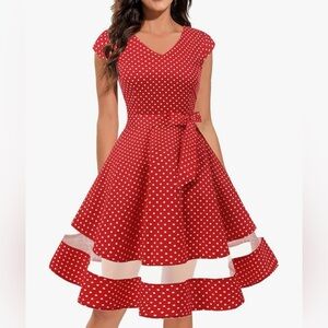 Red & White Polka Dot 👗 Vintage/Pinup Style Dress Size 3X Gardenwed Brand